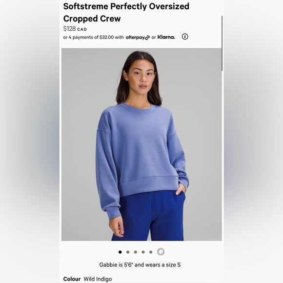 Lululemon Perfectly Oversized cropped Crew size 2 - Picture 1 of 6